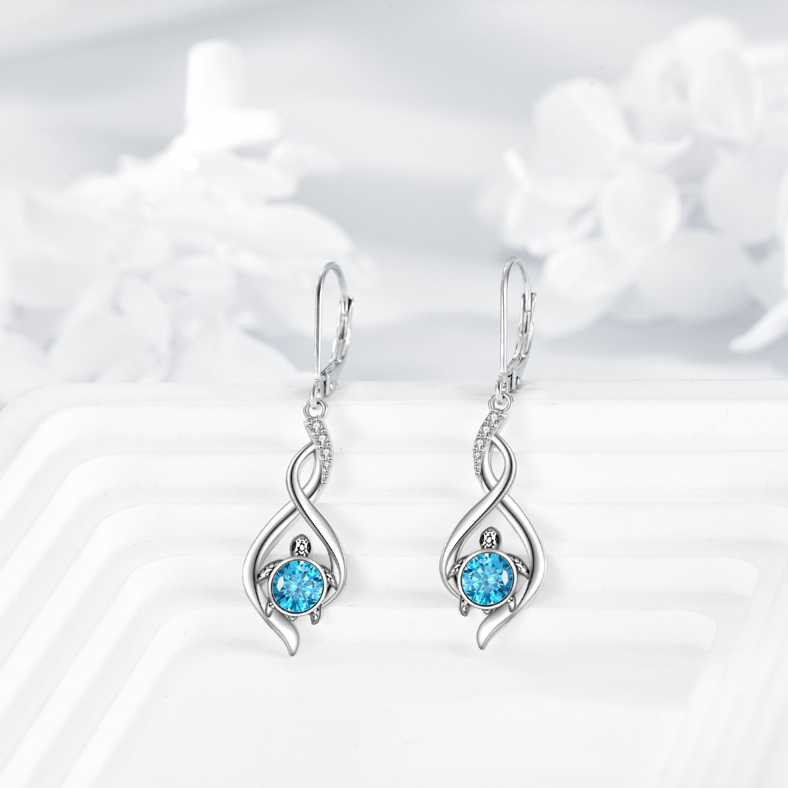 Women's 925 Sterling Silver Turtle Drop Earrings